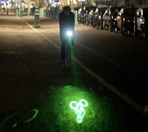 Blaze projecting laser bike light