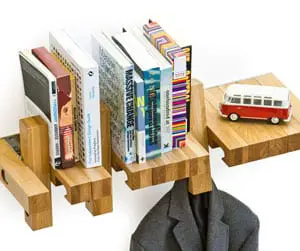 bookshelf coat rack combo