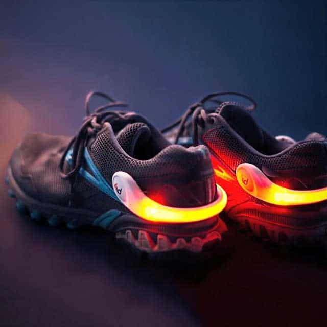 be safe when running in the dark with Powerspurz LED heel clips