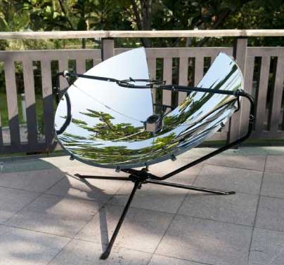 SolSource is a powerful parabolic solar cooker that harnesses the energy of the sun for outdoor cooking.