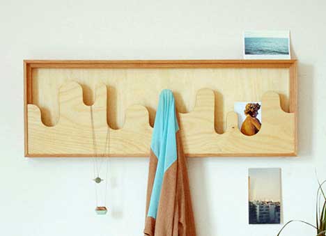 birch wood storage coat hanger