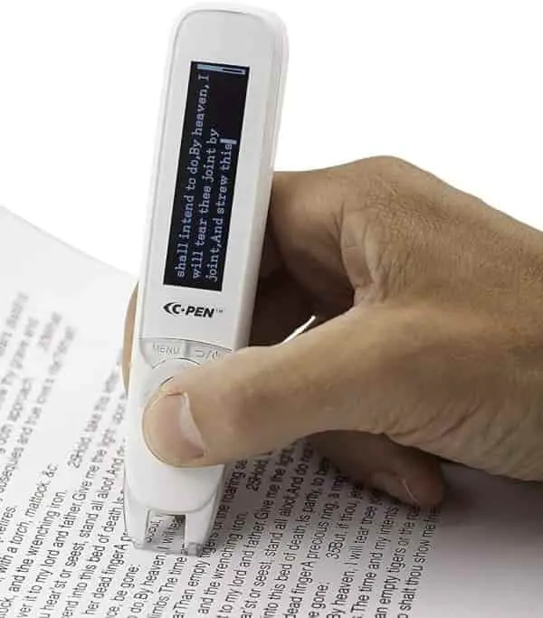 C-pen reader pen reads scanned text out loud