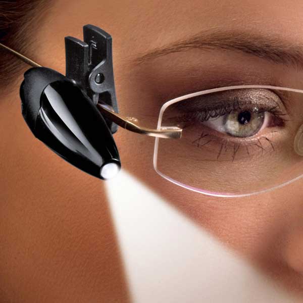 light-weight clip-on light for glasses