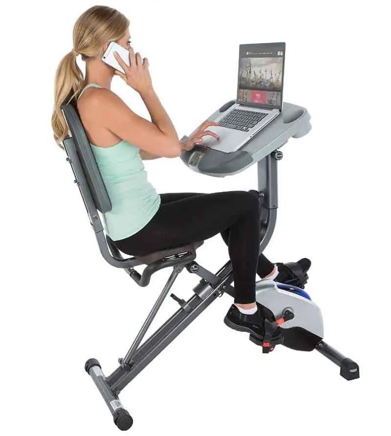 exercise bike with desk