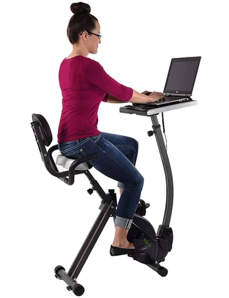 exercise bike with desk amazon