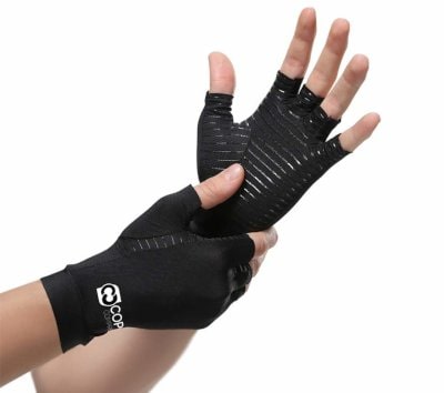 copper compression gloves help improve dexterity while supporting stiff and sore muscles and joints 