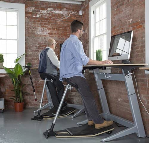 active sitting with a leaning chair