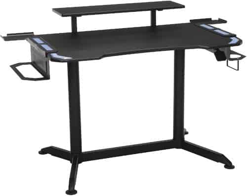 workstation with ergonomic beveled front edge