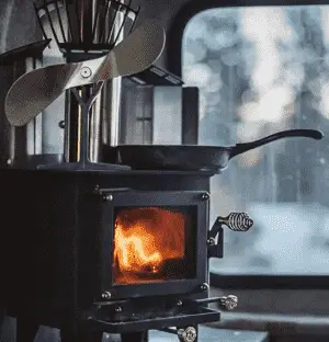 mini woodstove in RV